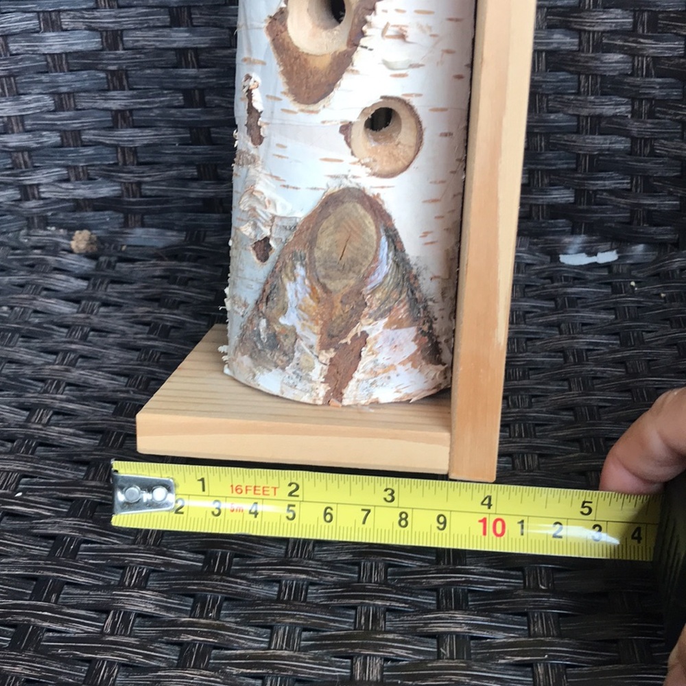 Wood bird feeder/log decor or for use. Peanuts/suet can be placed in the holes. - Picture 6 of 7